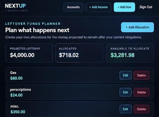 NextUp item management