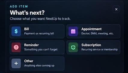 NextUp connected accounts